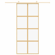 Vidaxl Schiebetür 90x205 cm klares ESG -Glas und Aluminium Gold gefärbt - afbeelding 3