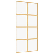 VIDAXL -Schiebetür 102,5 x 205 cm klares ESG -Glas- und Aluminiumgoldfarbe - afbeelding 2