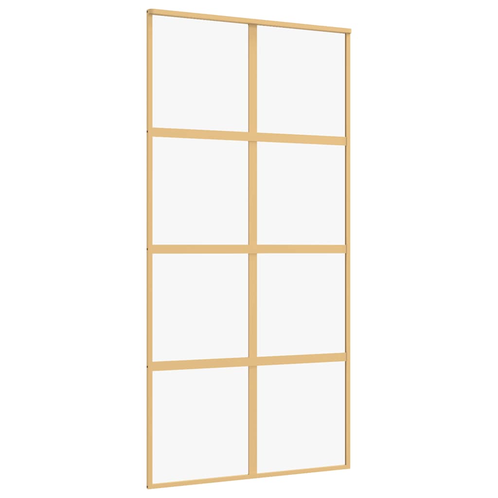VIDAXL -Schiebetür 102,5 x 205 cm klares ESG -Glas- und Aluminiumgoldfarbe