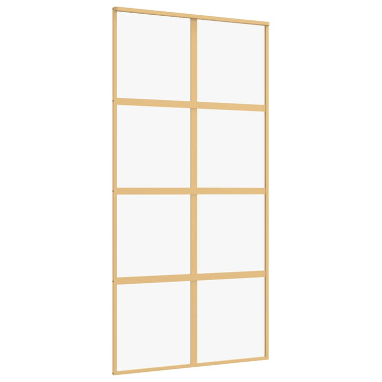 VIDAXL -Schiebetür 102,5 x 205 cm klares ESG -Glas- und Aluminiumgoldfarbe