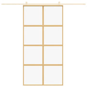 VIDAXL -Schiebetür 102,5 x 205 cm klares ESG -Glas- und Aluminiumgoldfarbe - afbeelding 3