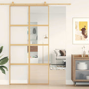 VIDAXL -Schiebetür 102,5 x 205 cm klares ESG -Glas- und Aluminiumgoldfarbe - afbeelding 1