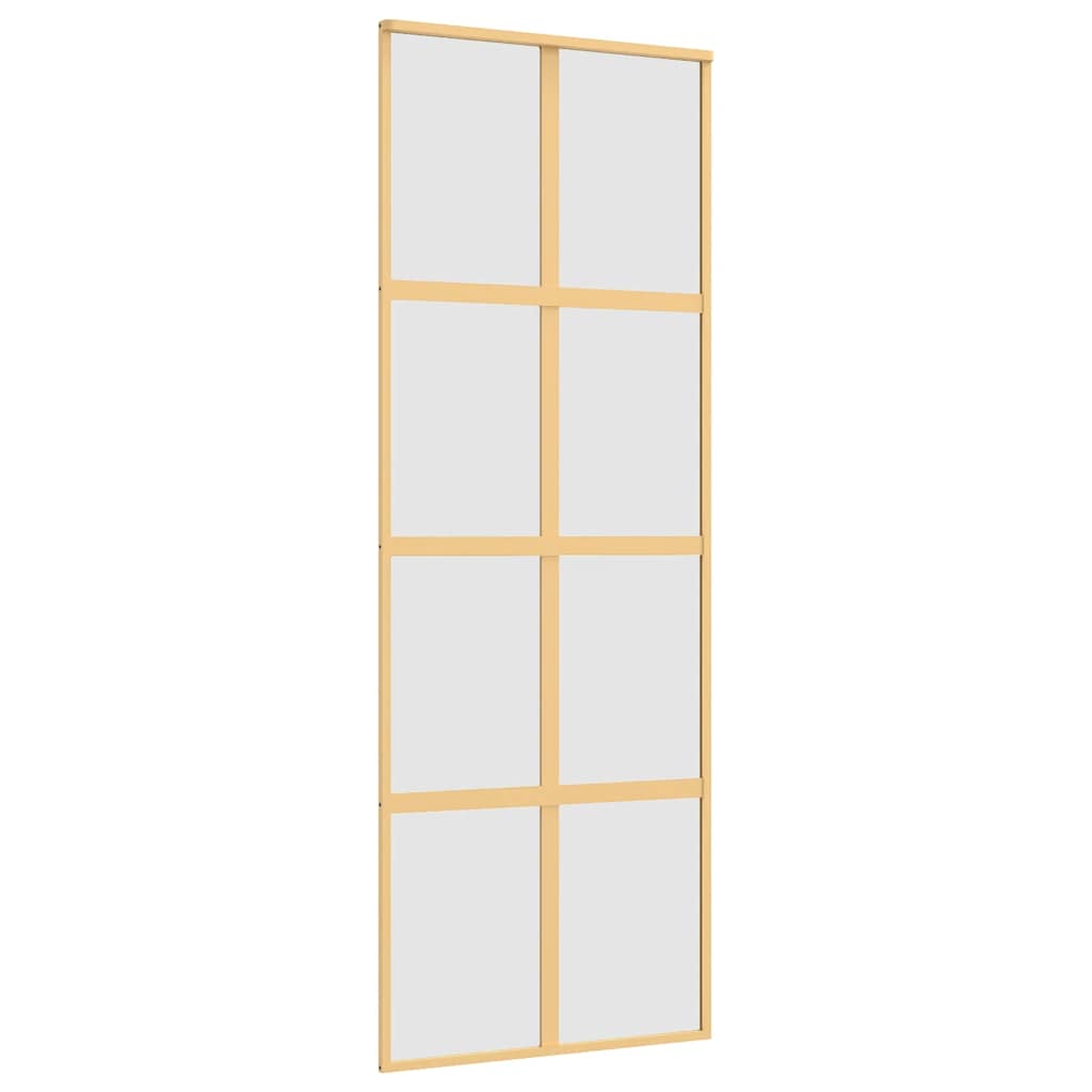 VIDAXL -Schiebetür 76x205 cm mattes ESG -Glas und Aluminium Gold gefärbt