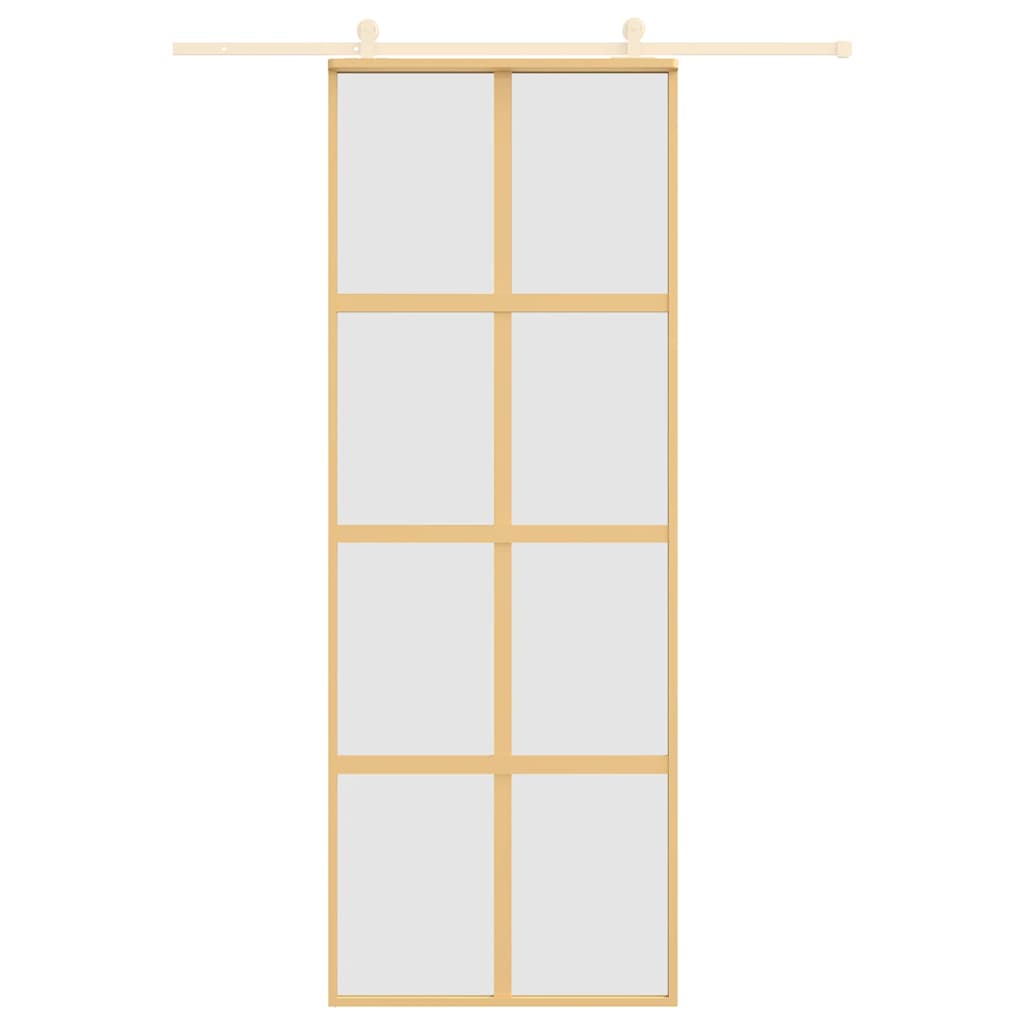 VIDAXL -Schiebetür 76x205 cm mattes ESG -Glas und Aluminium Gold gefärbt