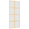 Vidaxl Schiebetür 90x205 cm mattes ESG -Glas und Aluminium Gold gefärbt