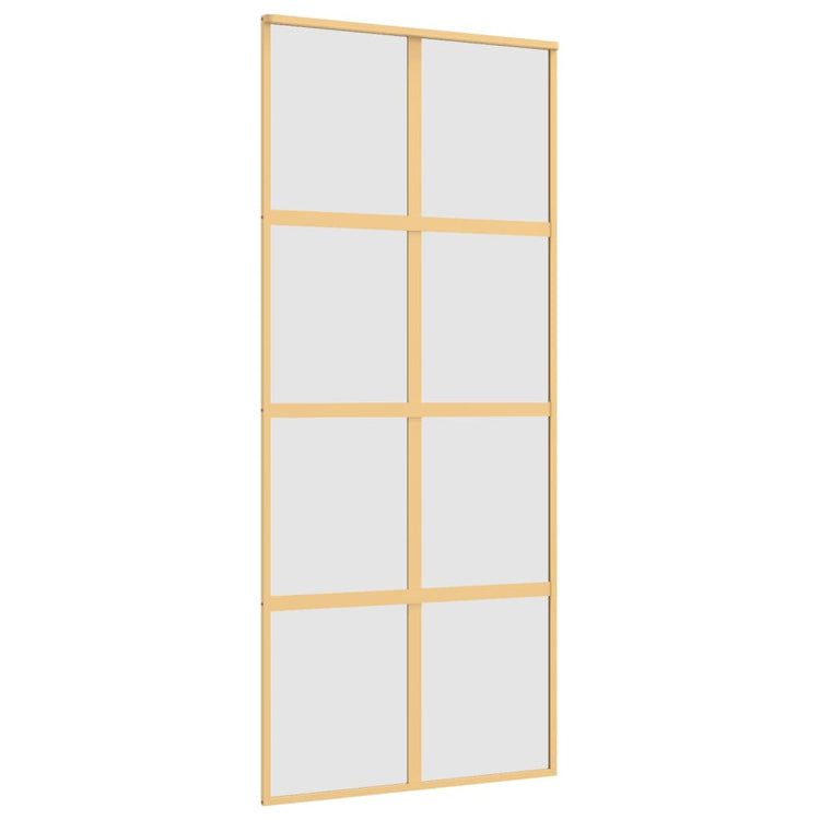 Vidaxl Schiebetür 90x205 cm mattes ESG -Glas und Aluminium Gold gefärbt
