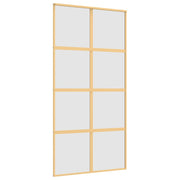 VIDAXL -Schiebetür 102,5 x 205 cm mattes ESG -Glas und Aluminium Gold gefärbt - afbeelding 2