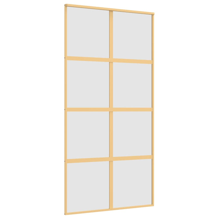 VIDAXL -Schiebetür 102,5 x 205 cm mattes ESG -Glas und Aluminium Gold gefärbt
