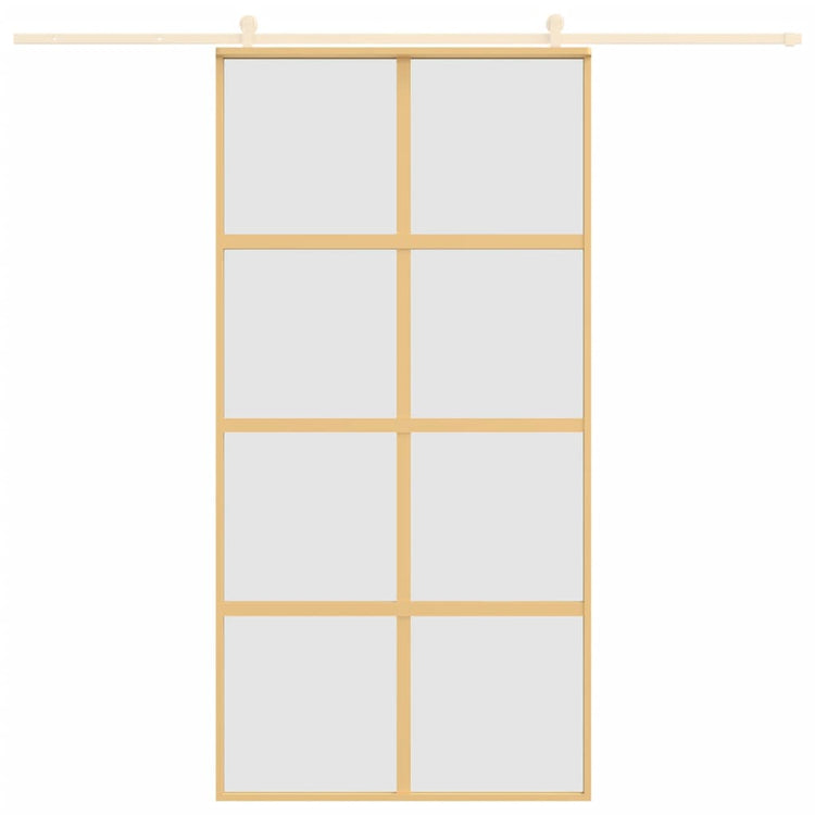 VIDAXL -Schiebetür 102,5 x 205 cm mattes ESG -Glas und Aluminium Gold gefärbt