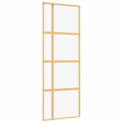 VIDAXL -Schiebetür 76x205 cm klares ESG -Glas und Aluminium Gold gefärbt - afbeelding 2