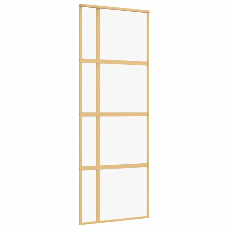 VIDAXL -Schiebetür 76x205 cm klares ESG -Glas und Aluminium Gold gefärbt