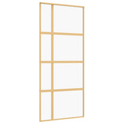 Vidaxl Schiebetür 90x205 cm klares ESG -Glas und Aluminium Gold gefärbt - afbeelding 2