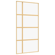 VIDAXL -Schiebetür 102,5 x 205 cm klares ESG -Glas- und Aluminiumgoldfarbe - afbeelding 2