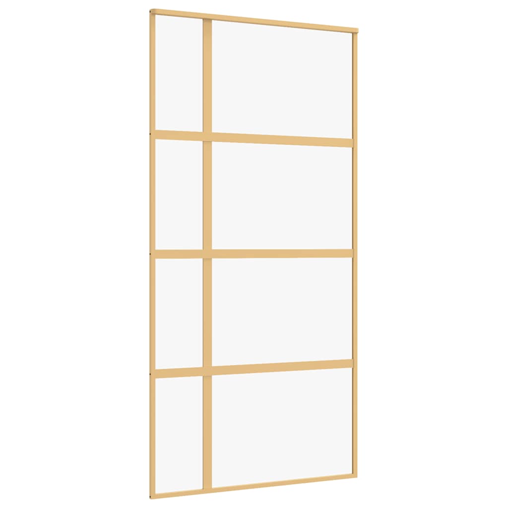 VIDAXL -Schiebetür 102,5 x 205 cm klares ESG -Glas- und Aluminiumgoldfarbe