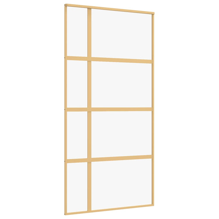 VIDAXL -Schiebetür 102,5 x 205 cm klares ESG -Glas- und Aluminiumgoldfarbe