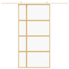 VIDAXL -Schiebetür 102,5 x 205 cm klares ESG -Glas- und Aluminiumgoldfarbe