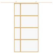 VIDAXL -Schiebetür 102,5 x 205 cm klares ESG -Glas- und Aluminiumgoldfarbe - afbeelding 3