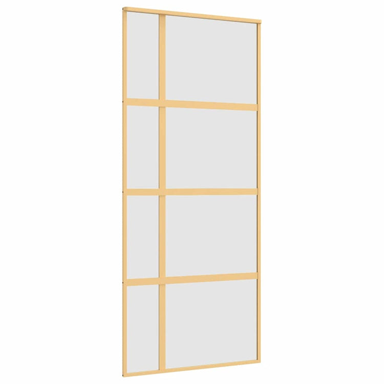 Vidaxl Schiebetür 90x205 cm mattes ESG -Glas und Aluminium Gold gefärbt