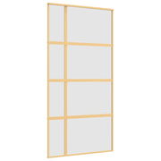 VIDAXL -Schiebetür 102,5 x 205 cm mattes ESG -Glas und Aluminium Gold gefärbt - afbeelding 2