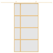 VIDAXL -Schiebetür 102,5 x 205 cm mattes ESG -Glas und Aluminium Gold gefärbt - afbeelding 3