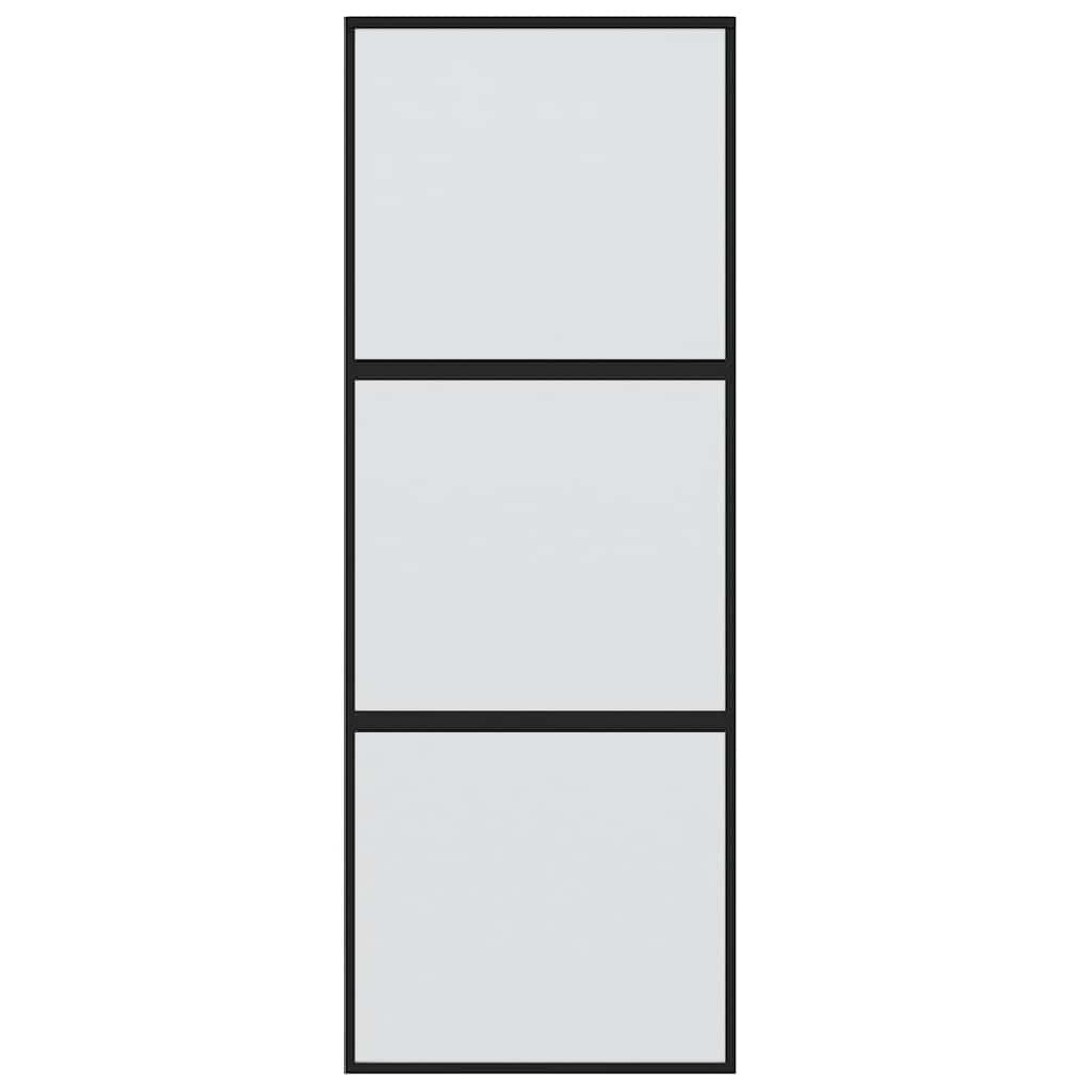 Vidaxl Schiebetür 76x205 cm gehärtetes Glas und Aluminiumschwarz