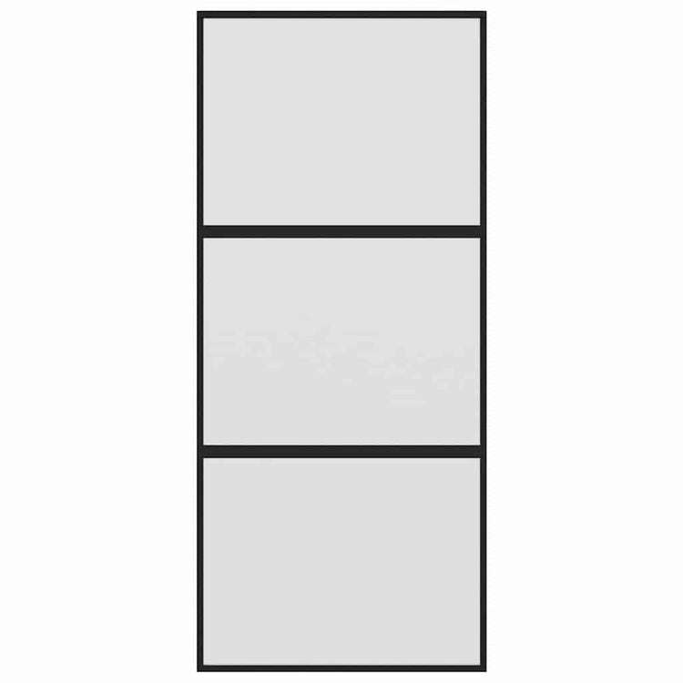 Vidaxl Schiebetür 90x205 cm gehärtetes Glas und Aluminiumschwarz
