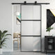Vidaxl Schiebetür 90x205 cm gehärtetes Glas und Aluminiumschwarz