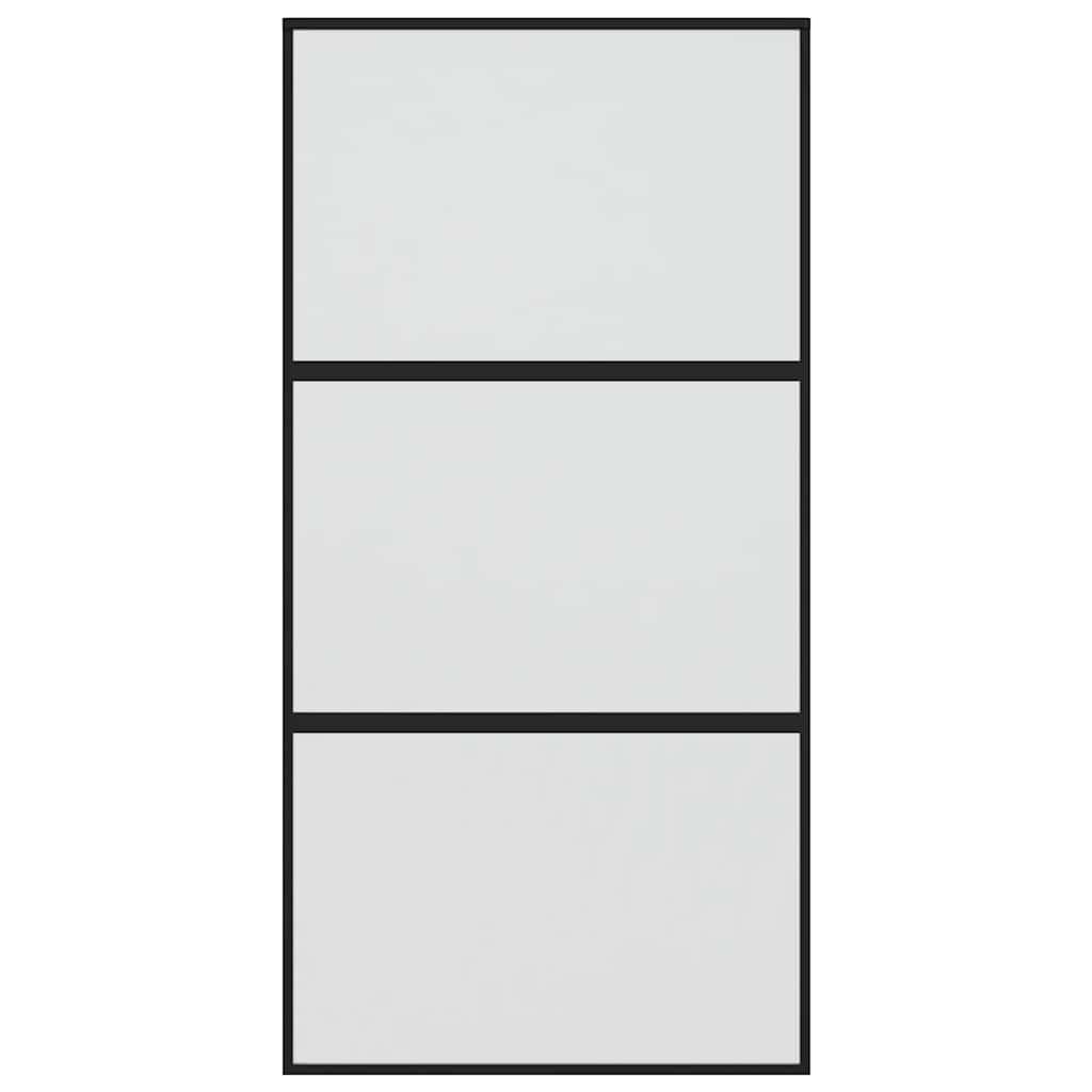Vidaxl Schiebetür 102,5 x 205 cm gehärtetes Glas und Aluminiumschwarz