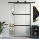 Vidaxl Schiebetür 102,5 x 205 cm gehärtetes Glas und Aluminiumschwarz