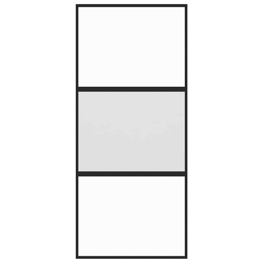 Vidaxl Schiebetür 90x205 cm gehärtetes Glas und Aluminiumschwarz