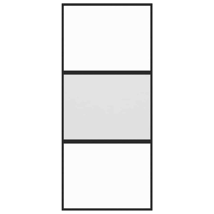 Vidaxl Schiebetür 90x205 cm gehärtetes Glas und Aluminiumschwarz