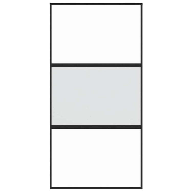 Vidaxl Schiebetür 102,5 x 205 cm gehärtetes Glas und Aluminiumschwarz