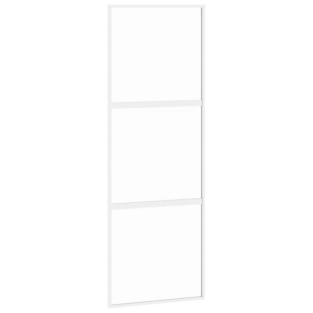 Vidaxl Schiebetür 76x205 cm gehärtetes Glas und Aluminium weiß