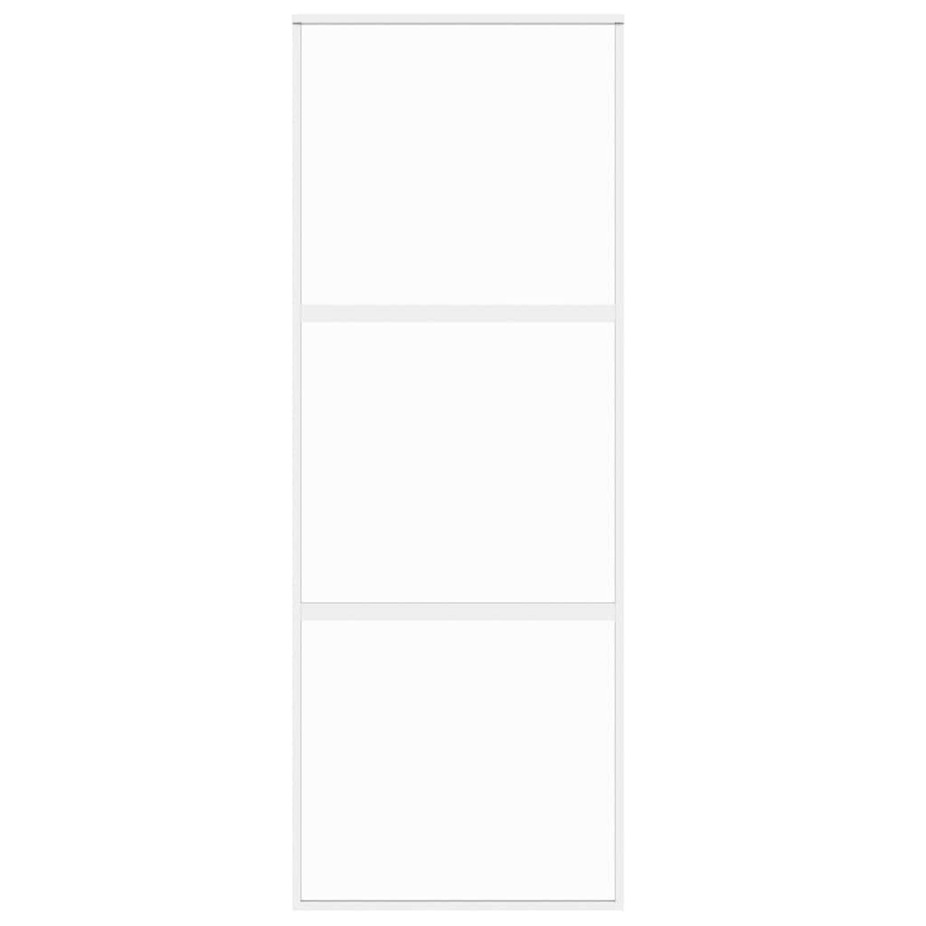 Vidaxl Schiebetür 76x205 cm gehärtetes Glas und Aluminium weiß