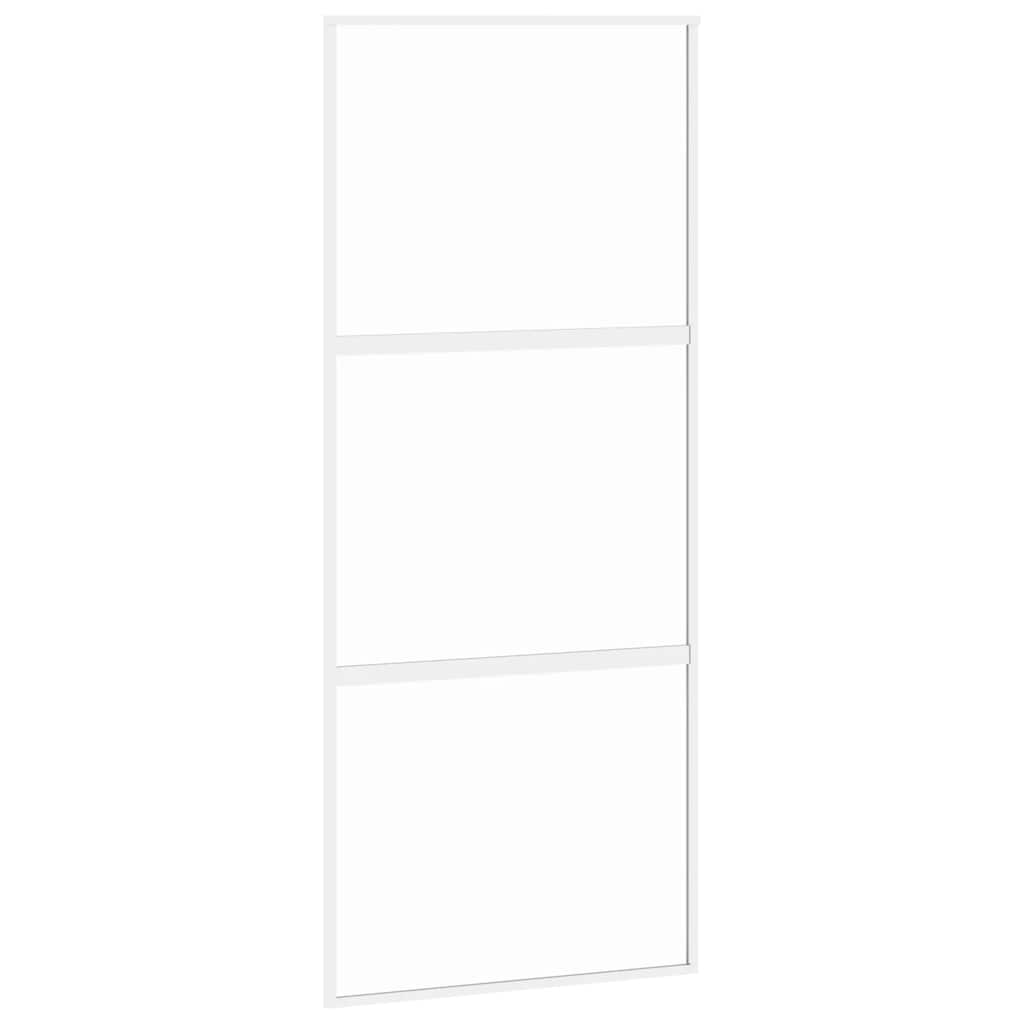 VidaXL Schiebetür 90x205 cm gehärtetes Glas und Aluminium weiß