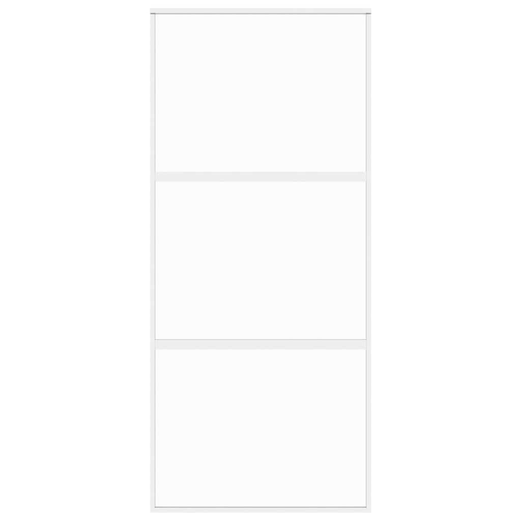 VidaXL Schiebetür 90x205 cm gehärtetes Glas und Aluminium weiß