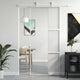 VidaXL Schiebetür 90x205 cm gehärtetes Glas und Aluminium weiß