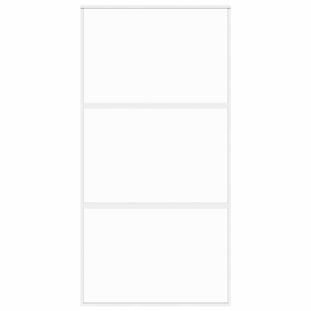 Vidaxl Schiebetür 102,5 x 205 cm gehärtetes Glas und Aluminium weiß
