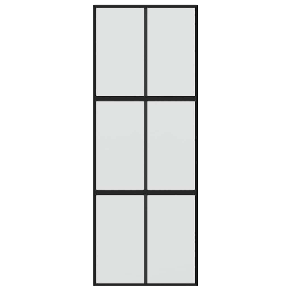 Vidaxl Schiebetür 90x205 cm gehärtetes Glas und Aluminiumschwarz