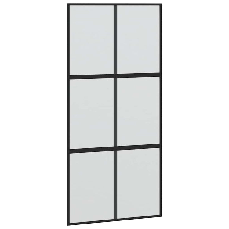 Vidaxl Schiebetür 102,5 x 205 cm gehärtetes Glas und Aluminiumschwarz
