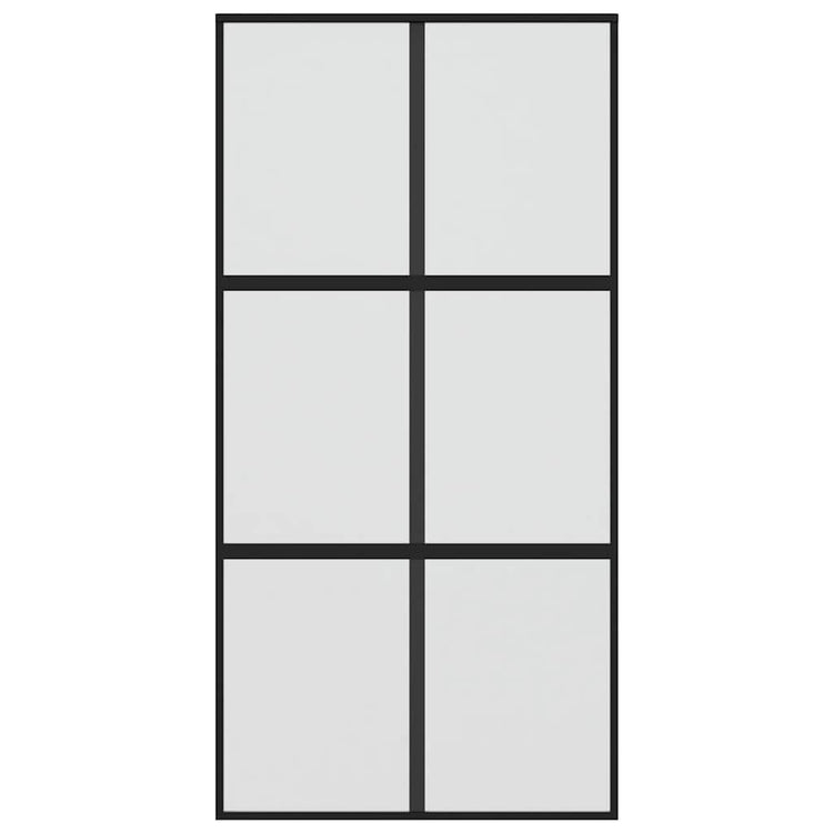 Vidaxl Schiebetür 102,5 x 205 cm gehärtetes Glas und Aluminiumschwarz