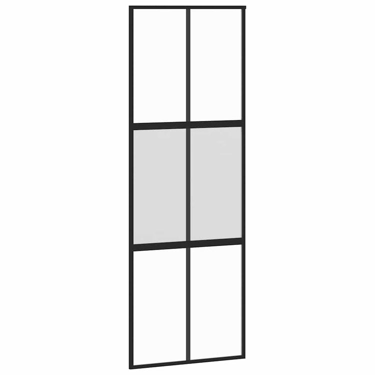 Vidaxl Schiebetür 76x205 cm gehärtetes Glas und Aluminiumschwarz