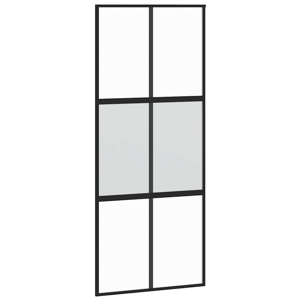 Vidaxx Schiebetür 90x205 cm Hartglas und Aluminium schwarz