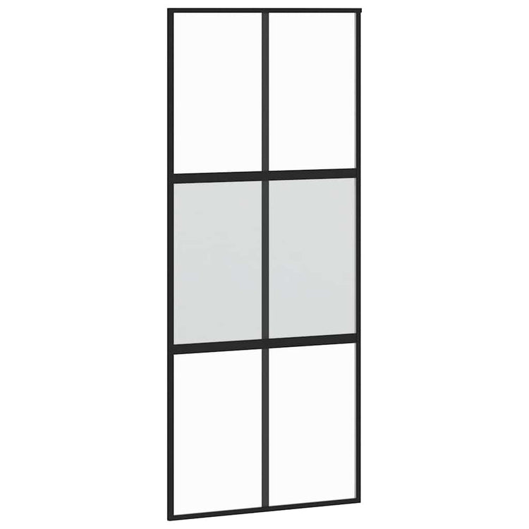 Vidaxx Schiebetür 90x205 cm Hartglas und Aluminium schwarz