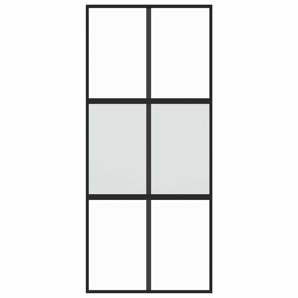 Vidaxx Schiebetür 90x205 cm Hartglas und Aluminium schwarz