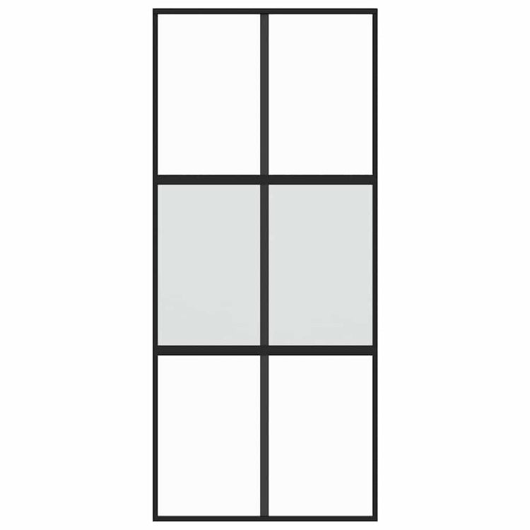 Vidaxx Schiebetür 90x205 cm Hartglas und Aluminium schwarz