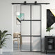 Vidaxx Schiebetür 90x205 cm Hartglas und Aluminium schwarz
