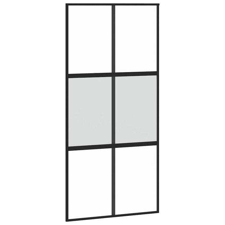 Vidaxx Schiebetür 102,5x205 cm Hartglas und Aluminium schwarz