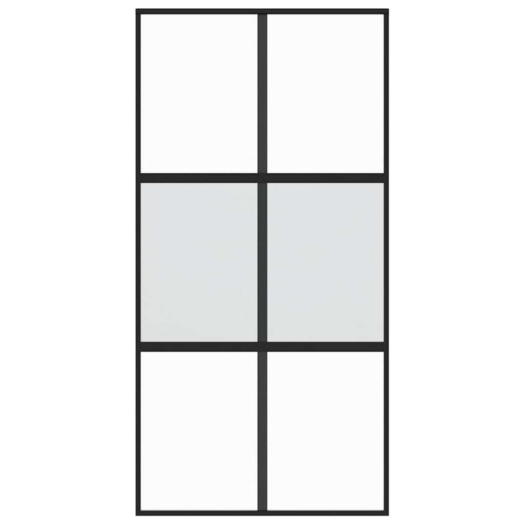 Vidaxx Schiebetür 102,5x205 cm Hartglas und Aluminium schwarz