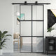 Vidaxx Schiebetür 102,5x205 cm Hartglas und Aluminium schwarz
